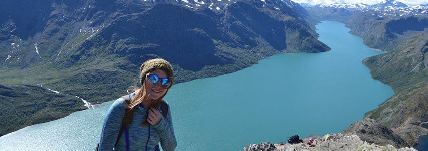 Valle scholarship recipient Katie Price hiking Besseggen Ridge