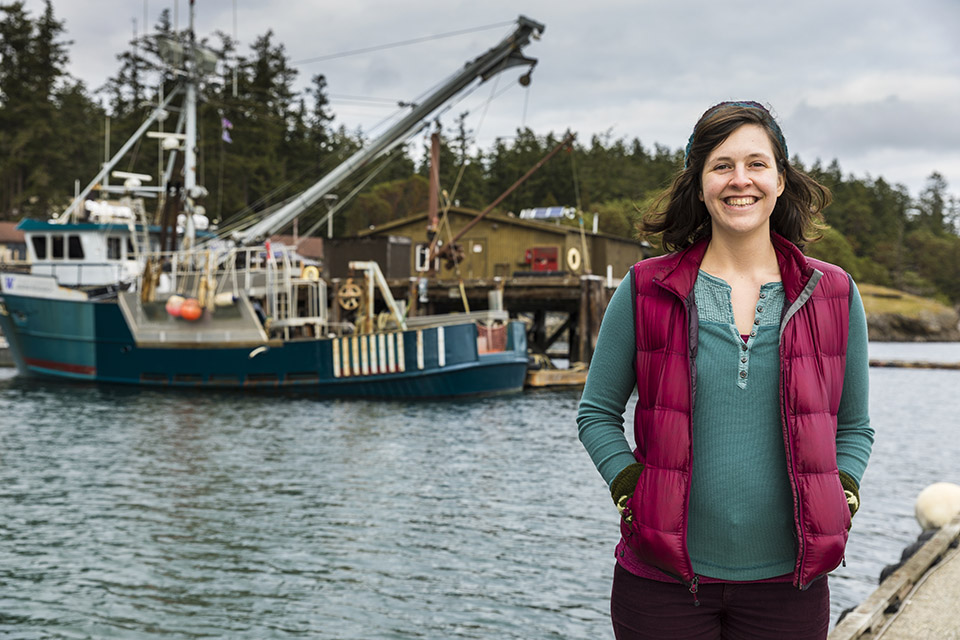 Molly Grear on the Friday Harbor Labs dock