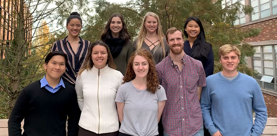 a group photo of UW ASCE chapter student officers