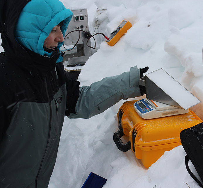 Research measuring the weight of snow