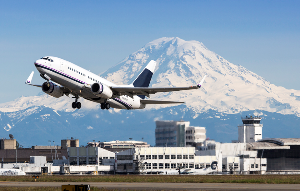 a plane taking off