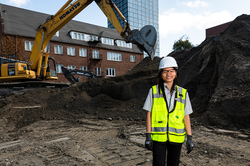 a person in a construction site