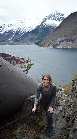 Geotechnical and geoenvironmental engineering master’s student Katie Price in Norway.