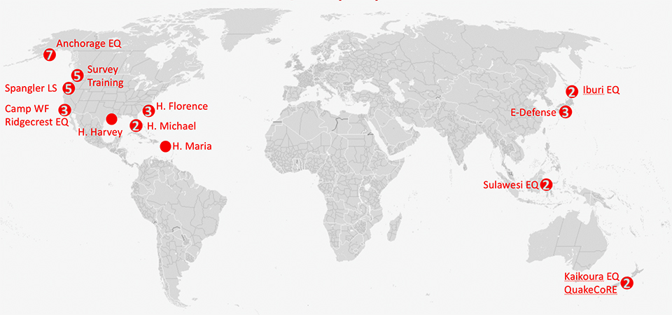 a map showing the deployments during the first year of RAPID operations