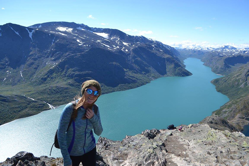 Katie hikes the Besseggen Ridge