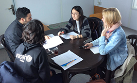 a stakeholder interview conducted on-site