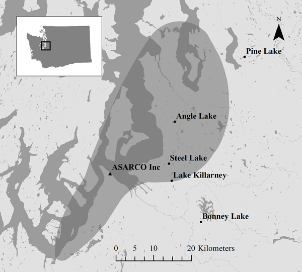 a map showing the lakes included in the study.