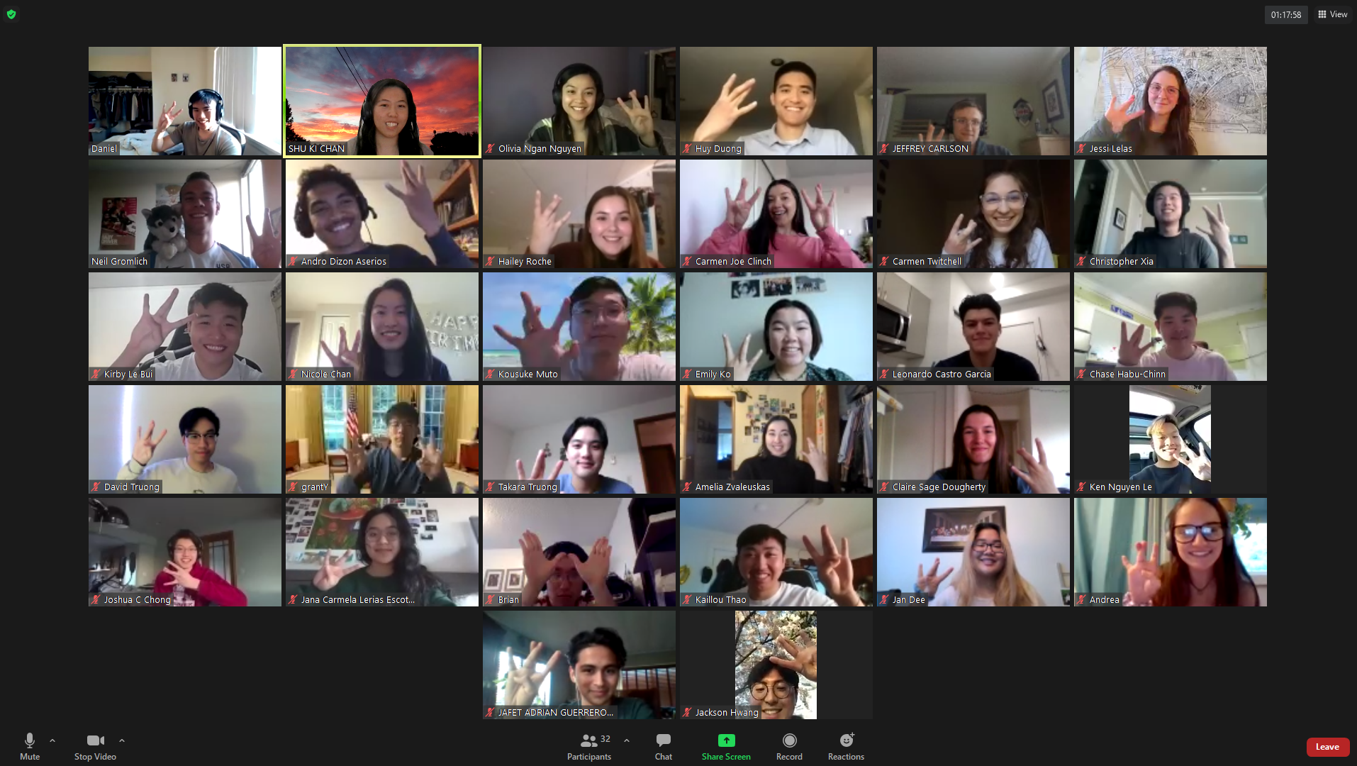 Screenshot of a Zoom meeting