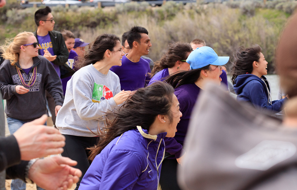 Cheering team members