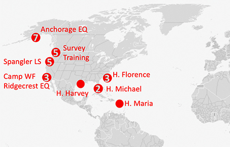 a map showing 36 deployment sites