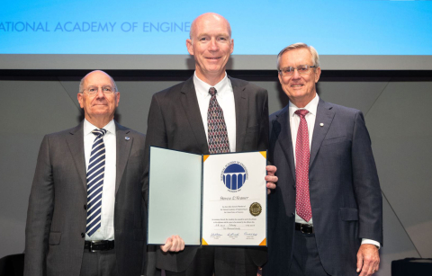 Professor Emeritus Steve Kramer at the NAE induction ceremony