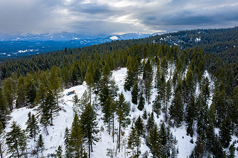 An aerial view of Cle Elum Ridge