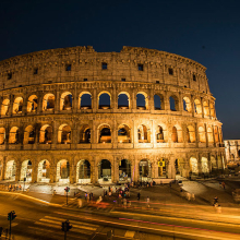 The Roman Colosseum at night