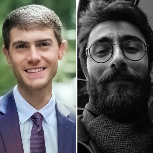 Headshots of Brett Maurer (left) and Mertcan Geyin (right).