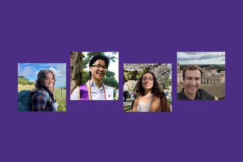 Collage of four students' headshots
