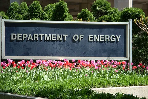 A sign outside the Department of Energy