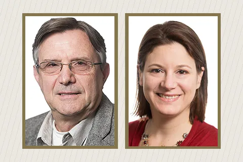 Headshots of Nikolla Qafoku on left and Nathalie Voisin on right