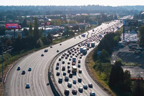 An aerial shot of I5.