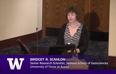 Dr. Bridget Scanlon speaks at 29=018 Evans Endowed lecture
