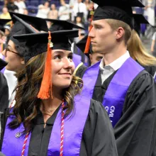 Student at a graduation ceremony